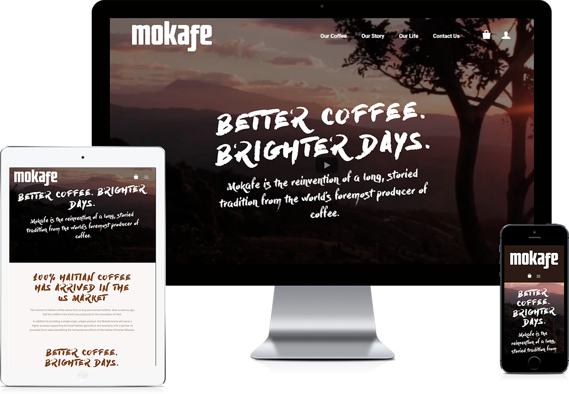Сайт компании mokafe на различных устройствах